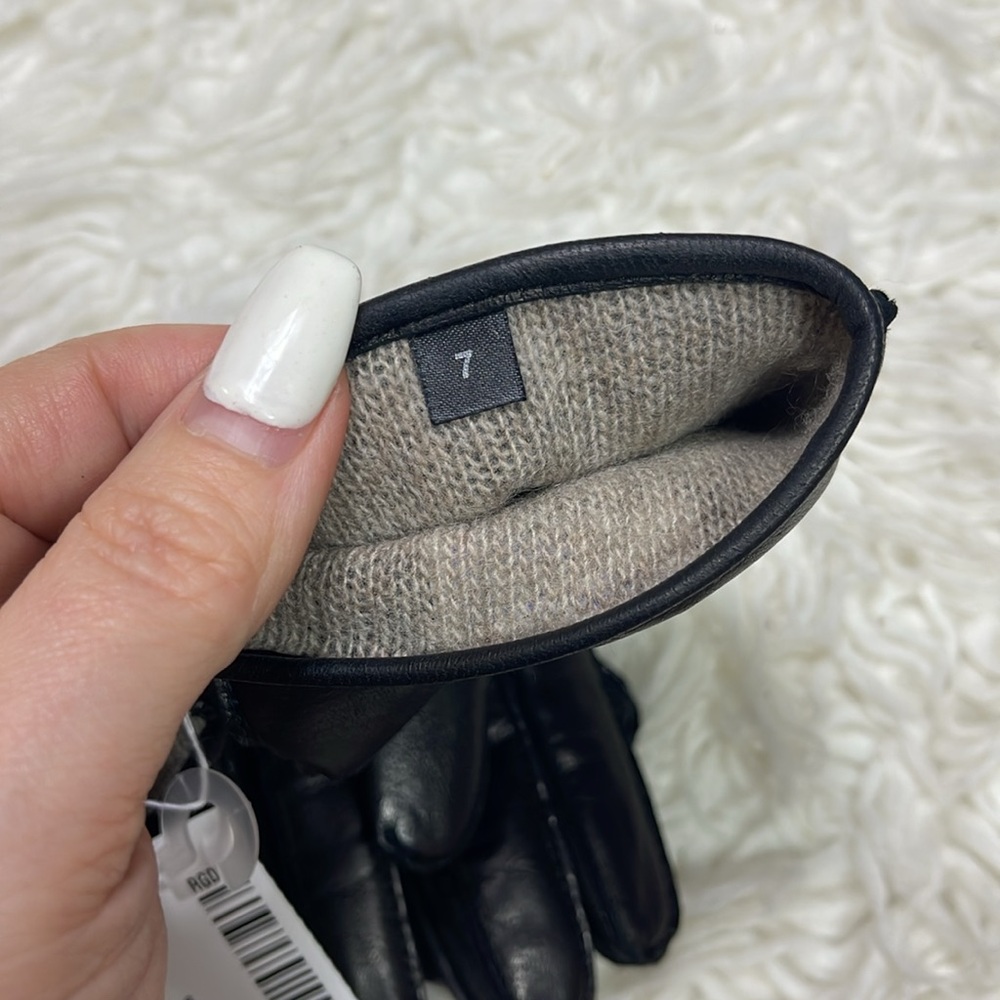 NEW Portolano Black Soft Nappa Leather Gloves with Cashmere Lining - Picture 7 of 9
